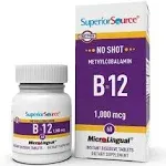 Superior Source No Shot Methylcobalamin B12, 1000mcg, Tablets - 60 count