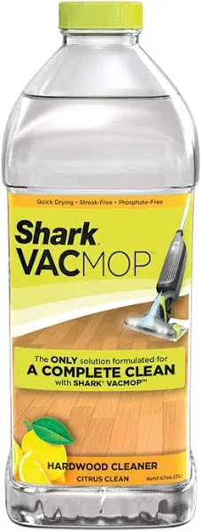 Shark VACMOP Hardwood Cleaner Refill 2 Liter Bottle, 2 Liters, Citrus Clean Scent VCW60, 2 Liters, 67.62 Fl Oz (Pack of 1)