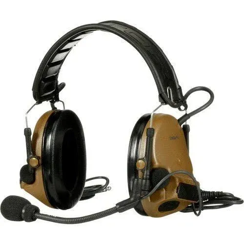 3M Peltor ComTac V Headset MT20H682BB-47 CY - Neckband - Single Lead - Standard Dynamic Mic - NATO Wiring - Coyote