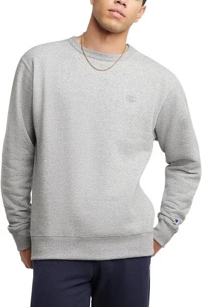 $249 Champion Men&#039;s Gray Powerblend Cotton Classic Fleece Sweatshirt Size S