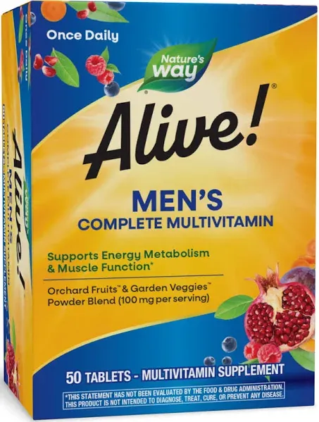 Alive! Men’s Energy Complete Multivitamin Tablets (50 ct)