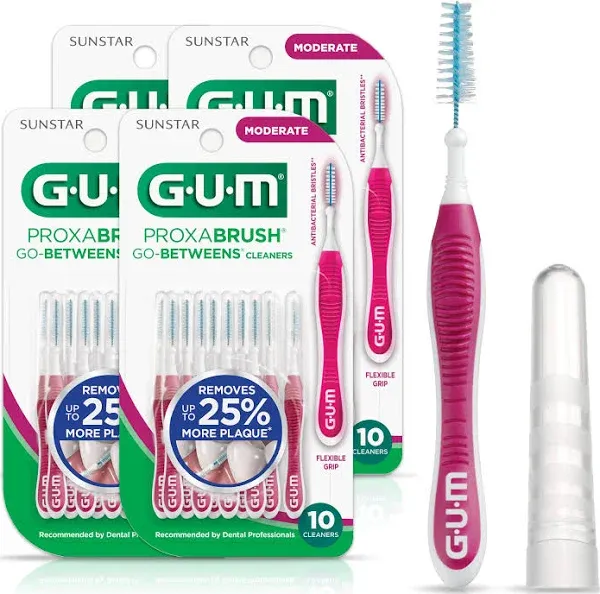 Gum Proxabrush Go-Betweens - Ultra Tight - Interdental Brushes - Soft Bristled Dental Picks for Plaque Removal & Gum Health - Safe for Braces &