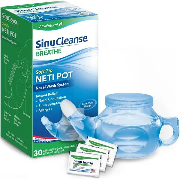 SinuCleanse Soft Tip Neti Pot Nasal Wash System - New exp 12/2026