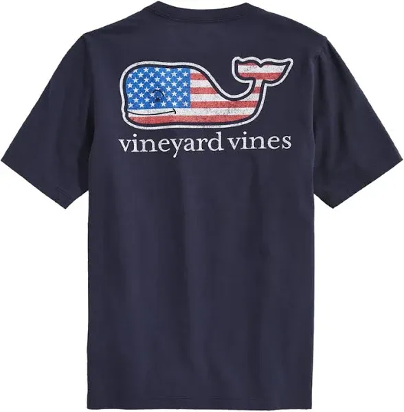 Vineyard Vines Boys' Flag Whale Short-Sleeve Pocket Tee