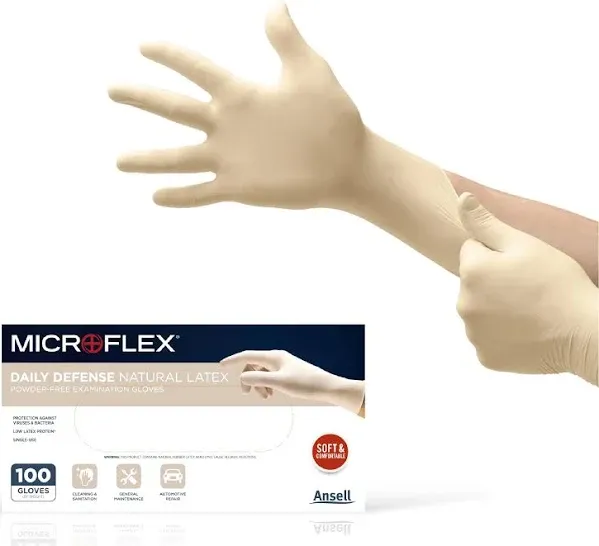 Microflex 10-754 Daily Defense Disposable Latex Gloves for Cleaning