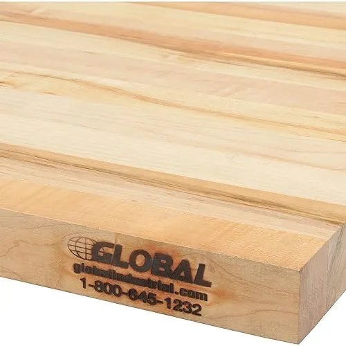 Global Industrial Thick Workbench Top Birch Butcher Block Square Edge