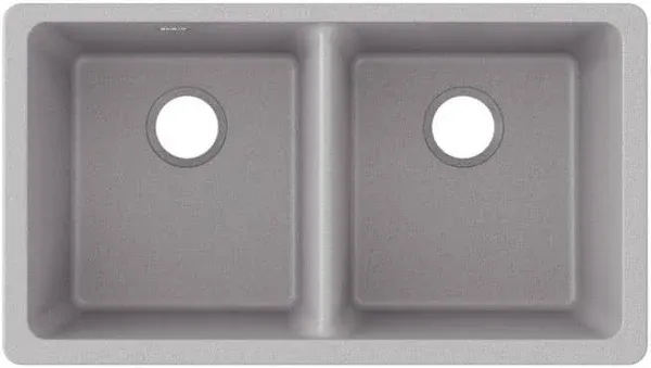 Elkay Kitchen Sink Natural Stain Resistant Double Bowl Heat Resistant Greystone