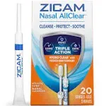 2 Pk -Zicam Nasal AllClear Nasal Cleaner 20 Single Swabs (40 total)  -Exp: 02/24