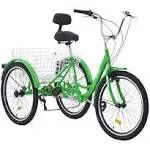 VEVOR Adult Tricycles Bike, 7 Speed Adult Trikes, 20 Inch Three-Wheeled Bicycles