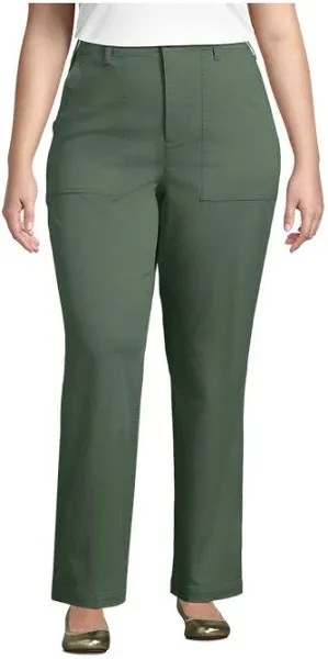 Lands' End Women's Plus Size High Rise Chino Utility Straight Leg Pants