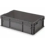 Buckhorn Sw321508020100<wbr/>0 Straight Wall Container, Gray, Polyethylene, 32 In L,