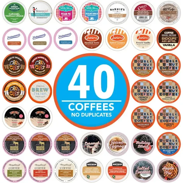 Custom Variety Pack Flavored Coffee for Keurig K-Cup Brewers 40 Count