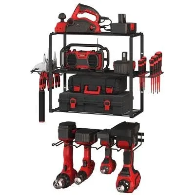 4-Tier Garage Shelving Power Tool Organizer Tool Rack Heavy Duty 140lb