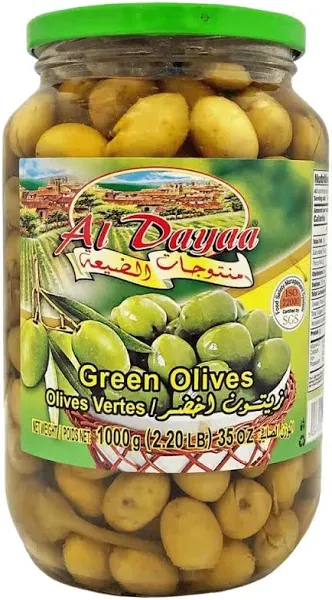 Al Dayaa - Green Olives, 2.20 lb (1000g)