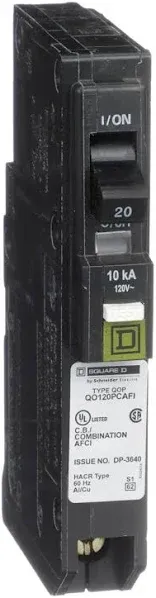 Circuit Breaker,No QO120C,  Square D By Schneider Electric