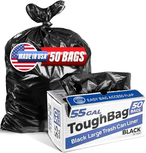 ToughBag Trash Bags, for 55 Gallon, 50 Count