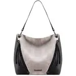 Montana West Hobo Bag Purse for Women Top Handle Handbags with Zip-Grey/Black