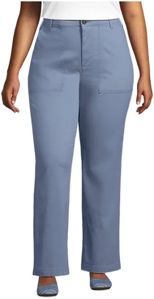 Lands' End Women's Plus Size High Rise Chino Utility Straight Leg Pants