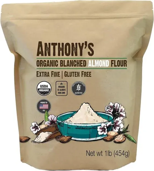 Anthony&#039;s Blanched Almond Flour, 4 lb, Finely Ground, Gluten Free, Non GMO, Keto