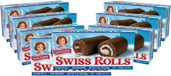 Little Debbie Swiss Rolls, 96 Twin-Wrapped Cake Rolls (8 Boxes)