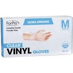 ForPro Disposable Vinyl Gloves Clear Industrial Grade Powder-Free Latex-Free ...