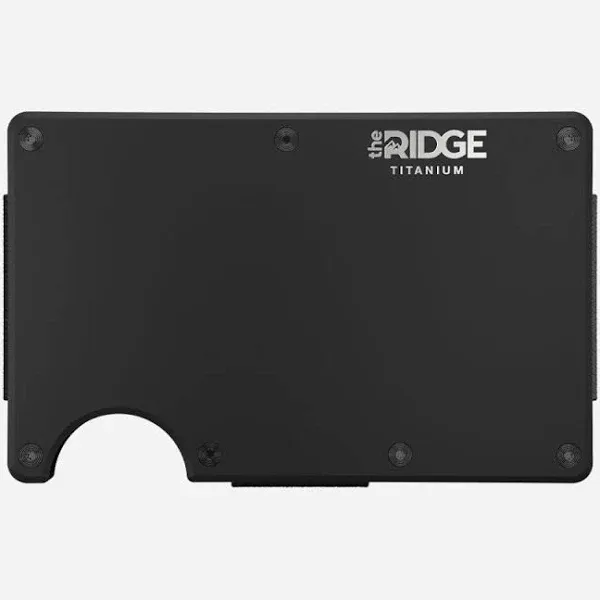 The Ridge Wallet RFID BLOCKING- TITANIUM-Cash Strap- Gunmetal