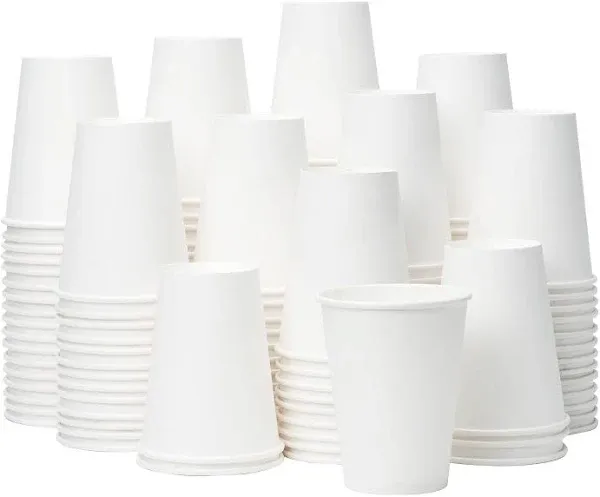 300 Pack 12 Oz Disposable Paper Coffee Cup, Hot/Cold Beverage Drinking Cups for 