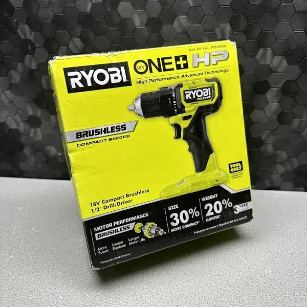 RYOBI ONE+ HP 18V Brushless Cordless Compact 1/2 in. Drill/Driver (Tool Only)