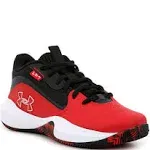 Youth Lockdown 7 Basketball Shoes - Red, 6, Under Armour