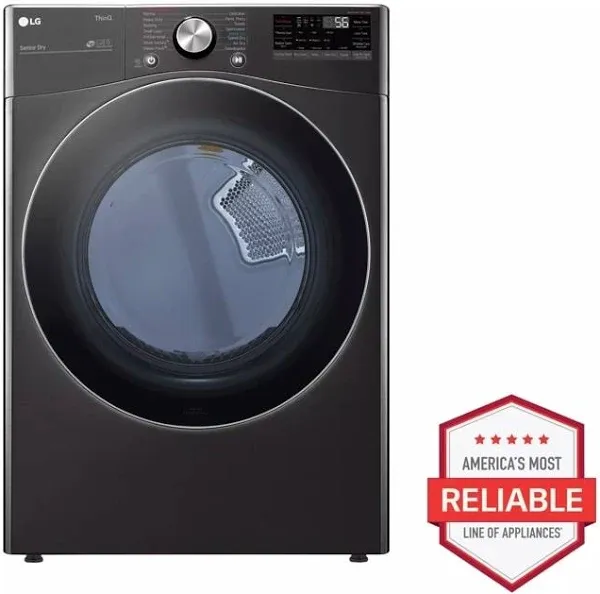 LG Appliance 7.4 Cu. Ft. Smart Front Load Electric Dryer with TurboSteam in Black Steel