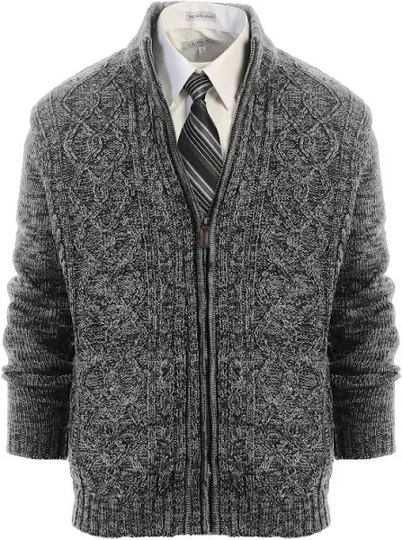 Gioberti Mens Cardigan Twisted Knit Full-Zipper Sweater