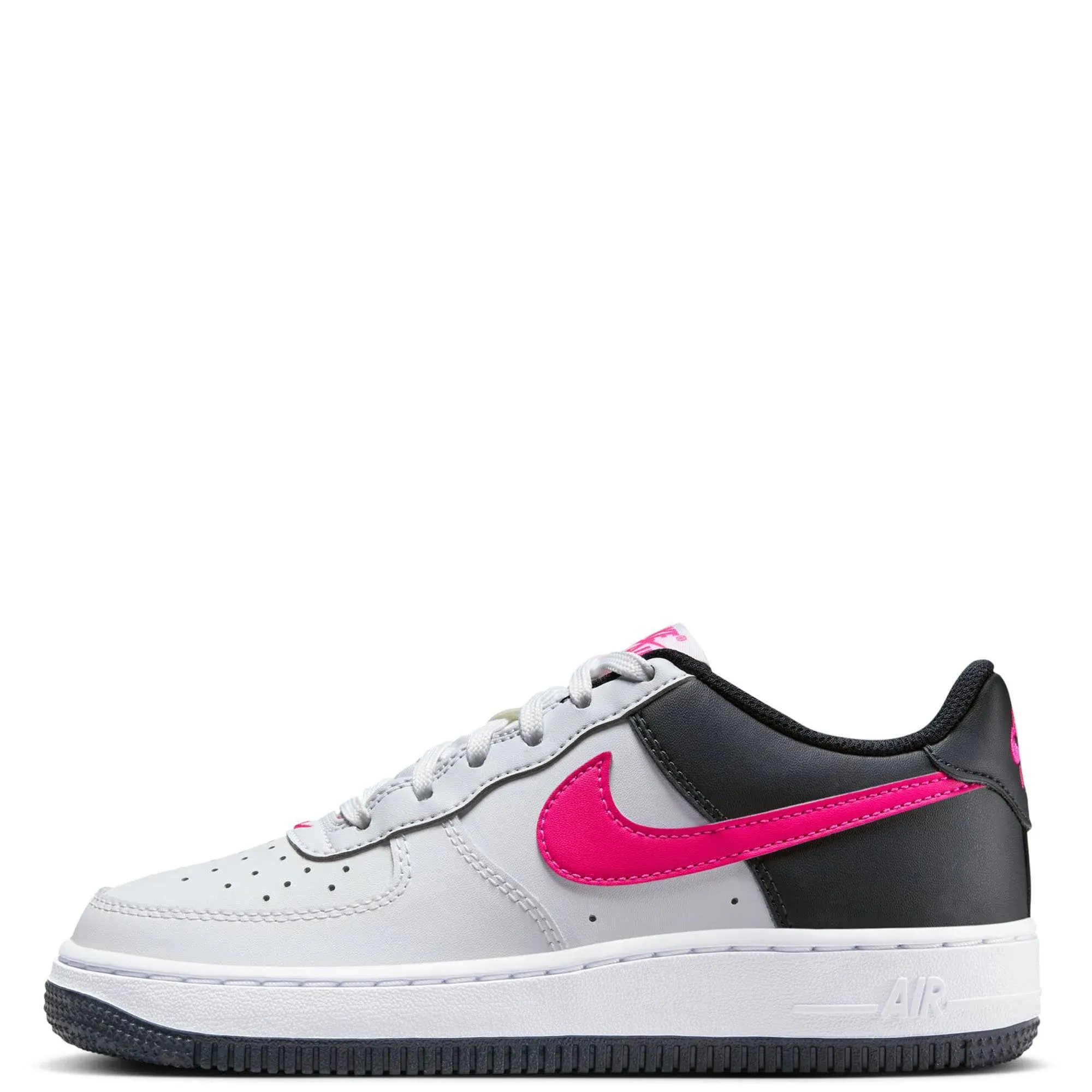 Nike Air Force 1 Big Kids' Shoes (CT3839-109, White/Dark Obsidian/Fierce Pink) Size 7