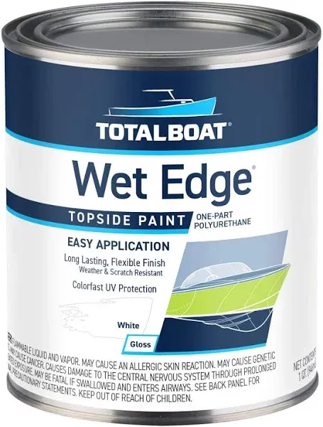 TotalBoat Wet Edge Topside Paint High-gloss White Enamel Oil-based Marine Paint (1-quart) Lowes.com