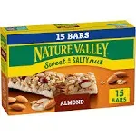 Nature Valley Granola Bars, Chewy, Sweet & Salty Nut, Almond, Family Pack - 15 pack, 1.2 oz bars