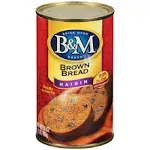 B & M Brown Bread, Raisin - 16 oz