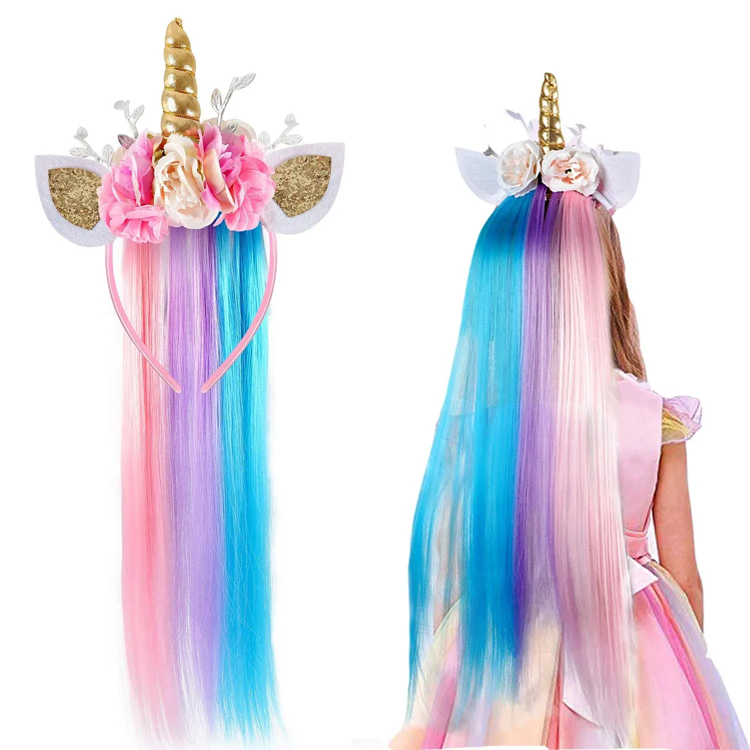 Unicorn Headband for Girls Unicorn Costume Birthday Halloween Party Unicorn P...