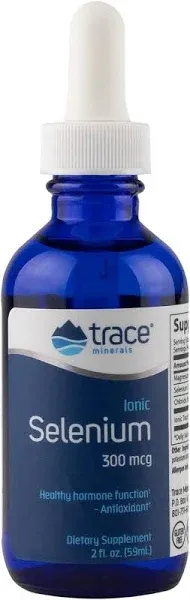 Trace Minerals | Liquid Ionic Selenium 300 mcg Dietary Supplement | Antioxidant, Supports Immunity, Thyroid Health | Vegan, Gluten Free, Non-GMO | 2