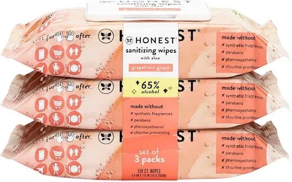 The Honest Company Sanitizing Alcohol Wipes Kills 99% of Germs