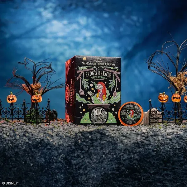 Bones Coffee Company Flavored Coffee Bones Cups Frog's Breath Flavored Coffee Pods Chocolate Mole Flavor Single-Serve Coffee Pods From Disney Tim Burton's The Nightmare Before Christmas (12 ct)