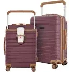 Travelers Club Navigate Collection 2 Piece Rolling Hard Case Luggage Set with X-Tra Wide Telescopic Handle - Burgundy