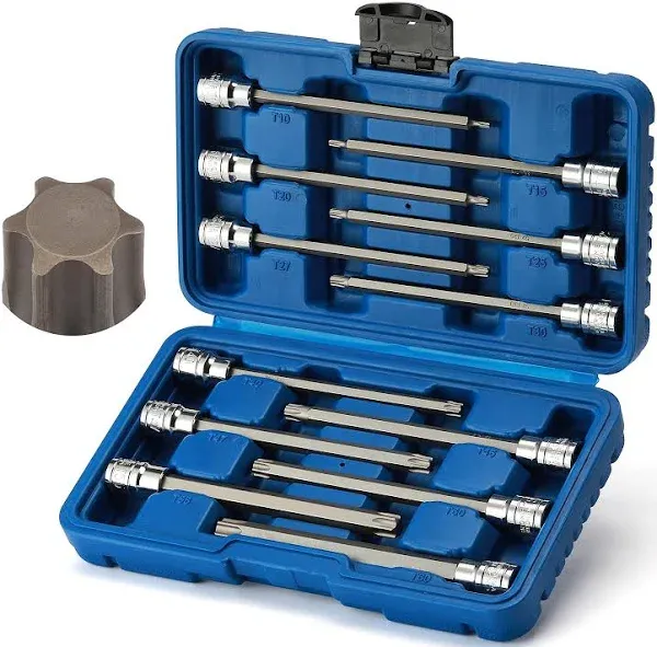 12PCS 3/8&#034; Drive Extra Long Torx Bit Socket Set, T10-T60, 5.9&#034; Length, CR-V, ...