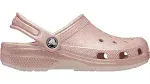 Crocs Kids' Classic Glitter Clogs, Size 5, Quartz