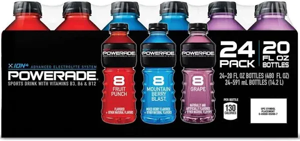 Powerade Sports Drink Variety Pack 20 Fl. Oz., 24 Pk.