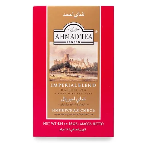 Ahmad Tea Black Tea, Imperial Blend Loose Leaf, 454g - Caffeinated & Sugar-Free