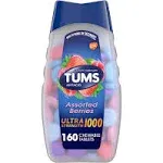 Tums Antacid, Ultra Strength, 1000 mg, Chewable Tablets, Assorted Berries - 160 tablets