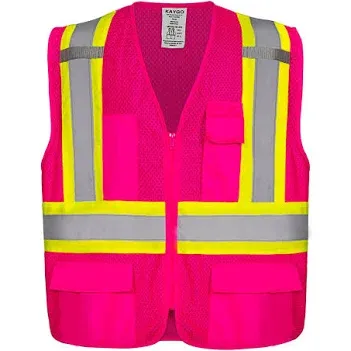 KAYGO High Visibility Safety Vests KG0100, Safety Vests Reflective with Pockets and Zipper,ANSI Type R Class2 Not FR