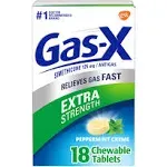 Gas-X Antigas, Extra Strength, Chewable Tablets, Peppermint Creme - 18 tablets