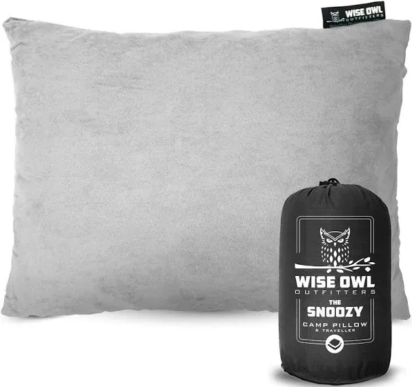 Wise Owl Outfitters Camping, Backpacking and Travel Pillow, Medium - Grey Blue