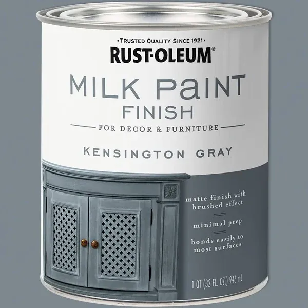 Rust-Oleum 331053 Finish Milk Paint, Quart, Kensington Gray 