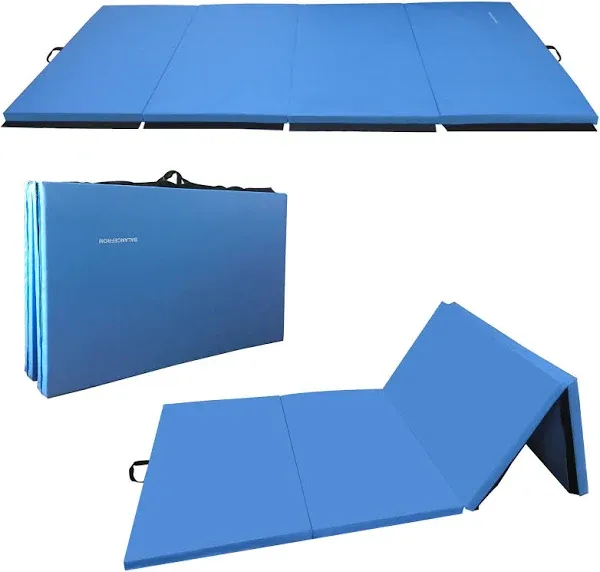 BalanceFrom Fitness 10 Foot High Density Gymnastics Folding Exercise Mat, Blue